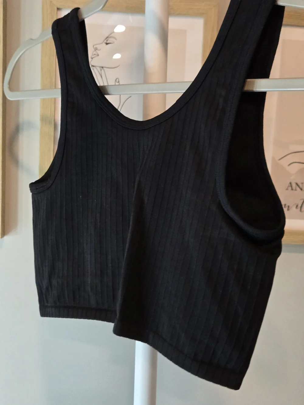 aerie Black Ribbed Sports Bra/ Tank